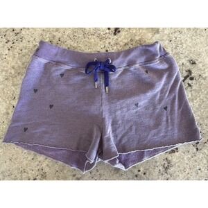 Sundry Purple Heart Print Drawstring Sweat Shorts Size 2